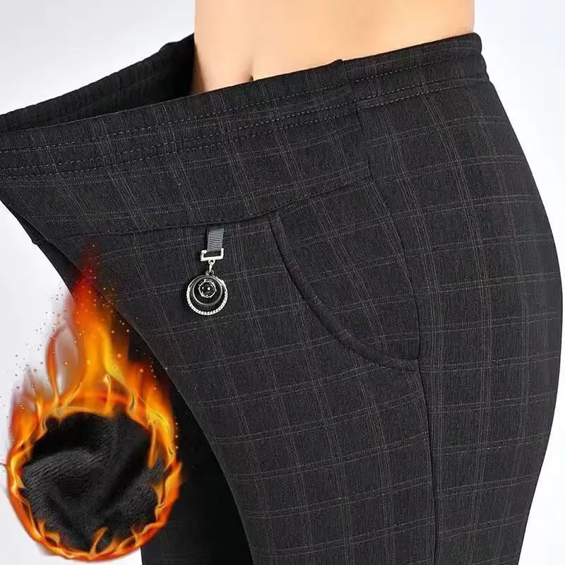 Spring Autumn Plus Velvet Thick Straight Leg Pants Women Fashion Harajuku Trousers All Match Casual High Waist Female Clothes