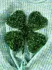 St. Patrick's Day Girls' Short sleeved Bell bottom Pants Set Beaded Embroidered Clover Clover Short sleeved Pants Two piece Set 3