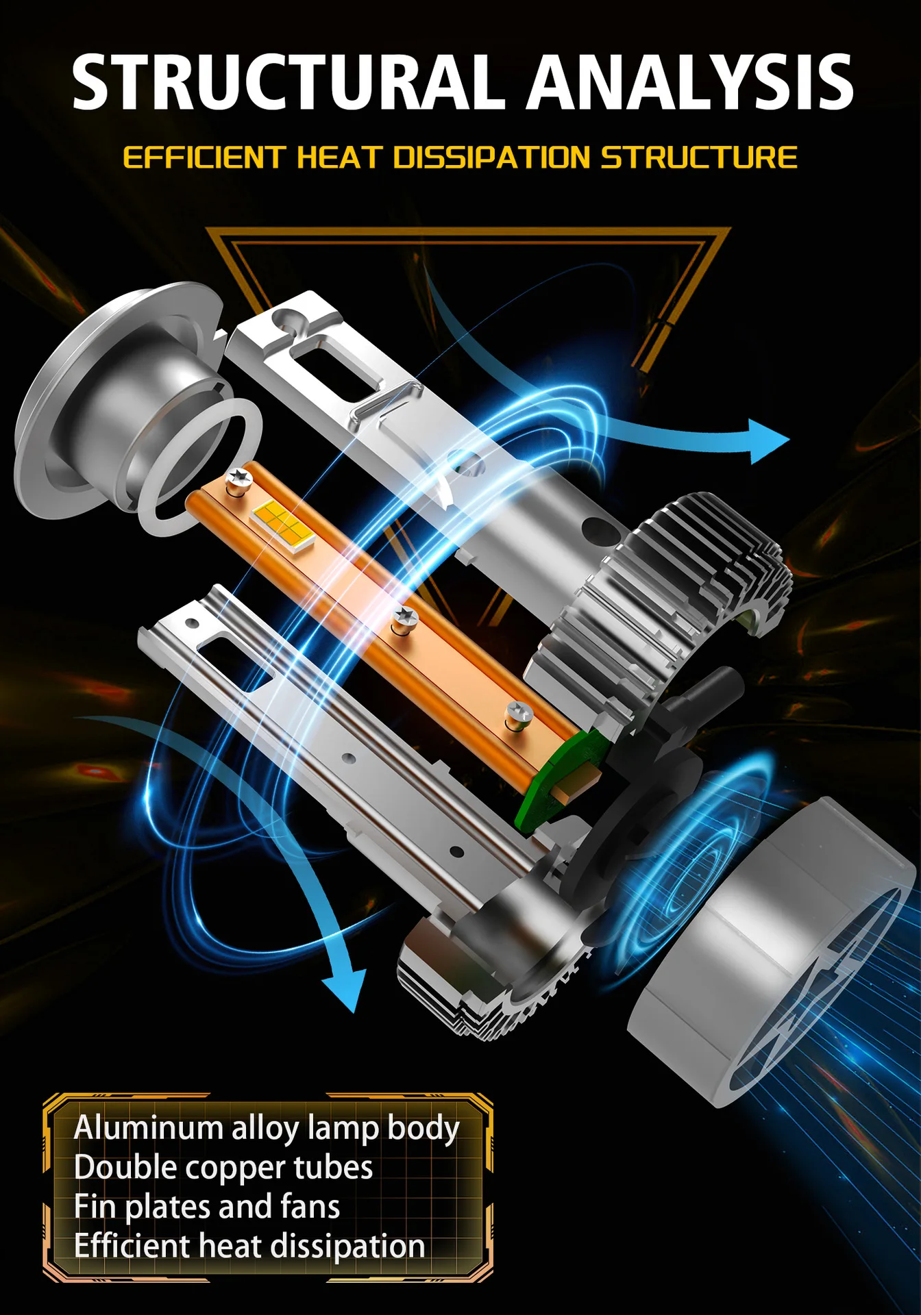 2개입 CANBUS 앱 제어 H4 LED 9003 HB2 상/하향등 자동차 헤드라이트 전구 미니 터보 3000K 4300K 6000K 3색 안개등 팬 포함