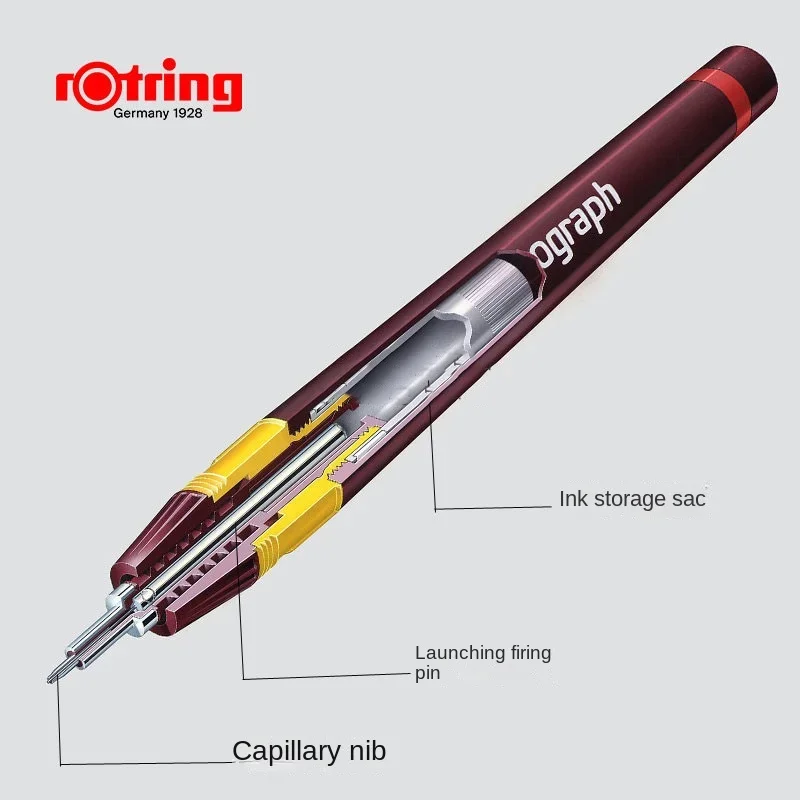 1pc rOtring Isograph Needle Pen 0.1-0.8mm Repeated replacement nib Addable Ink hook line pen Hand-painted/ Drawing Pen multifunction pen ink ballpoint pen