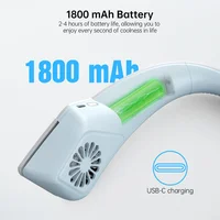 Nouveau ventilateur de cou suspendu 2026, silencieux, longue autonomie, sans pales, design tendance, moteur sans balais, rechargeable 5