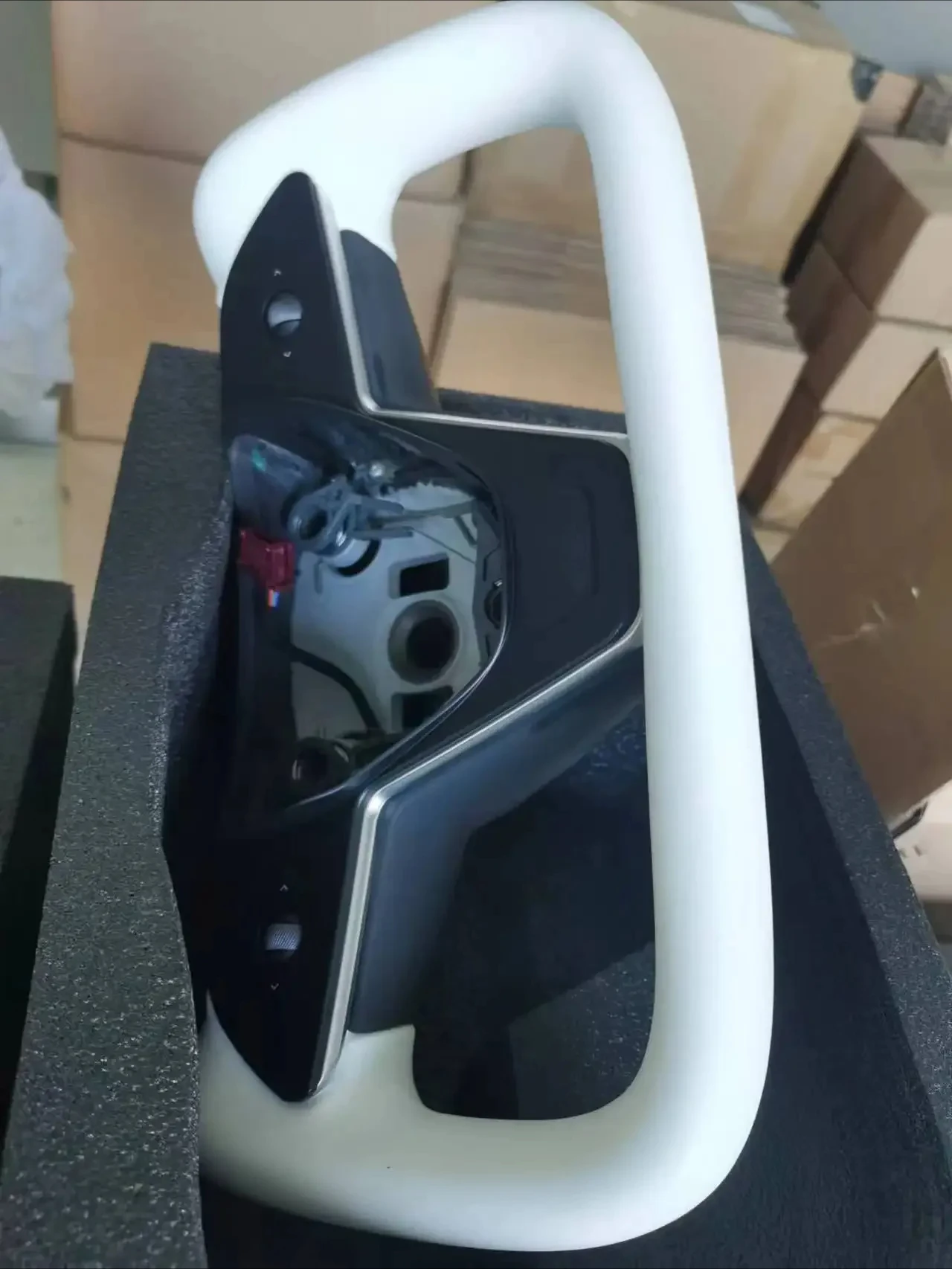 For Tesla Model Y 3 2017-2024 Steering Wheel Handle Racing Sport Yoke Nappa Leat