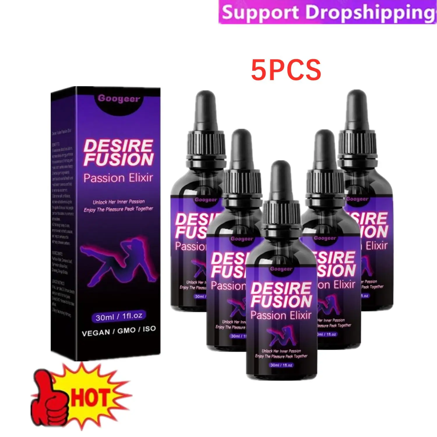 

5X Desire Fusion Passion Elxir Libido Booster For Women Enhance Self-Confidence Increase Attractiveness Ignite The Love Spark