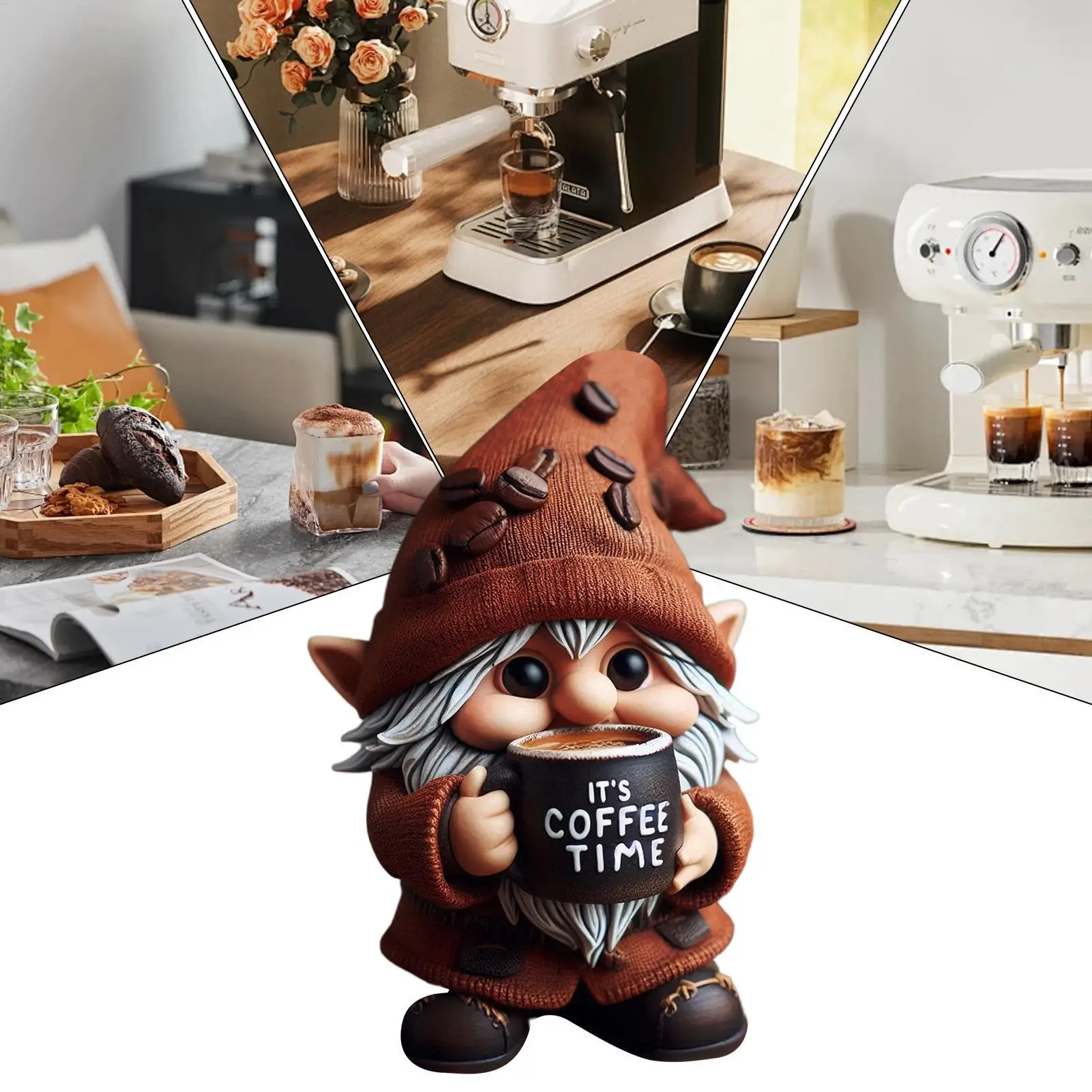 Coffee Gnomes Handcrafted Kitchen Counter Figurines Resin Gnomes for Dining Room Coffee-Themed Dwarf Decorations Kitchen Decor