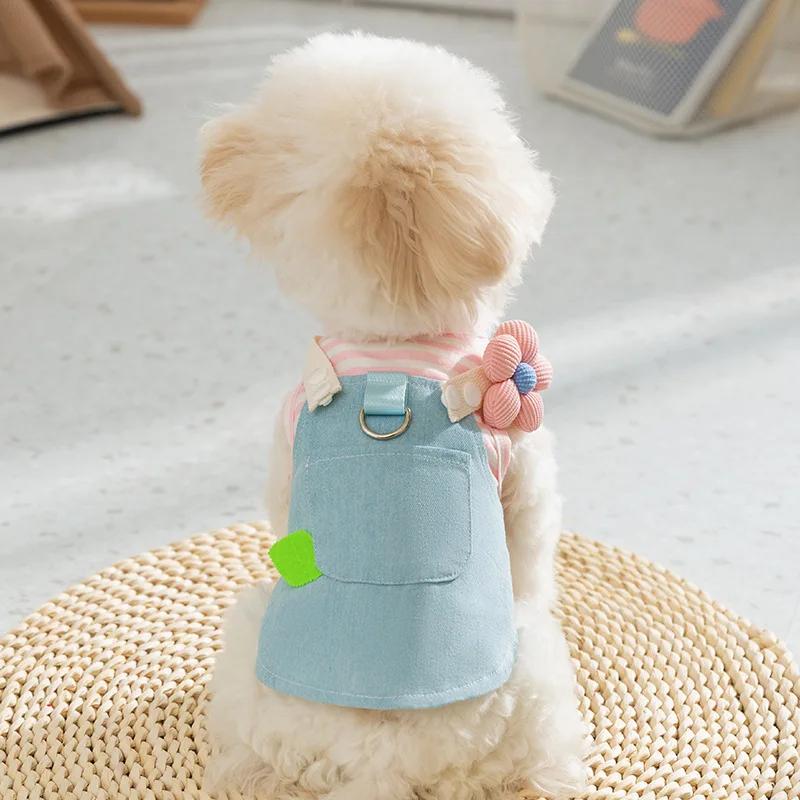 Denim Striped Pet Vest Dress 2