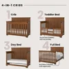 3-Piece Redmond Nursery Furniture Set 4-in-1 Convertible Crib Dresser Chest Strong Pine Wood MDF Coach Cherry Dapper Gray Safety 5