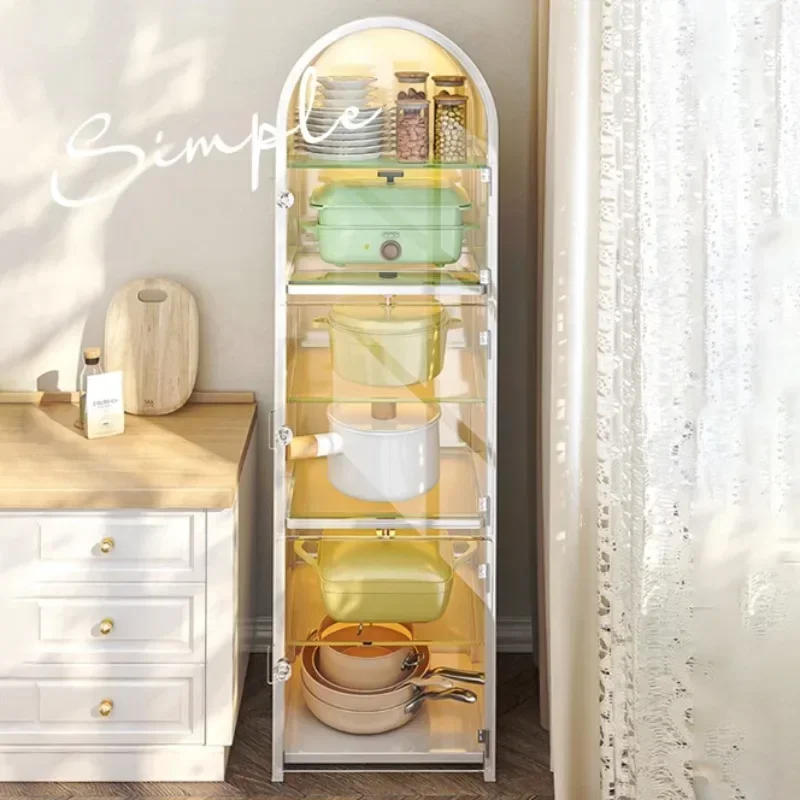 Multi-functional Arched Storage Cabinets Kitchen Furniture Sideboards Floor-standing Multi-layer Pots and Bowls et Cabinet