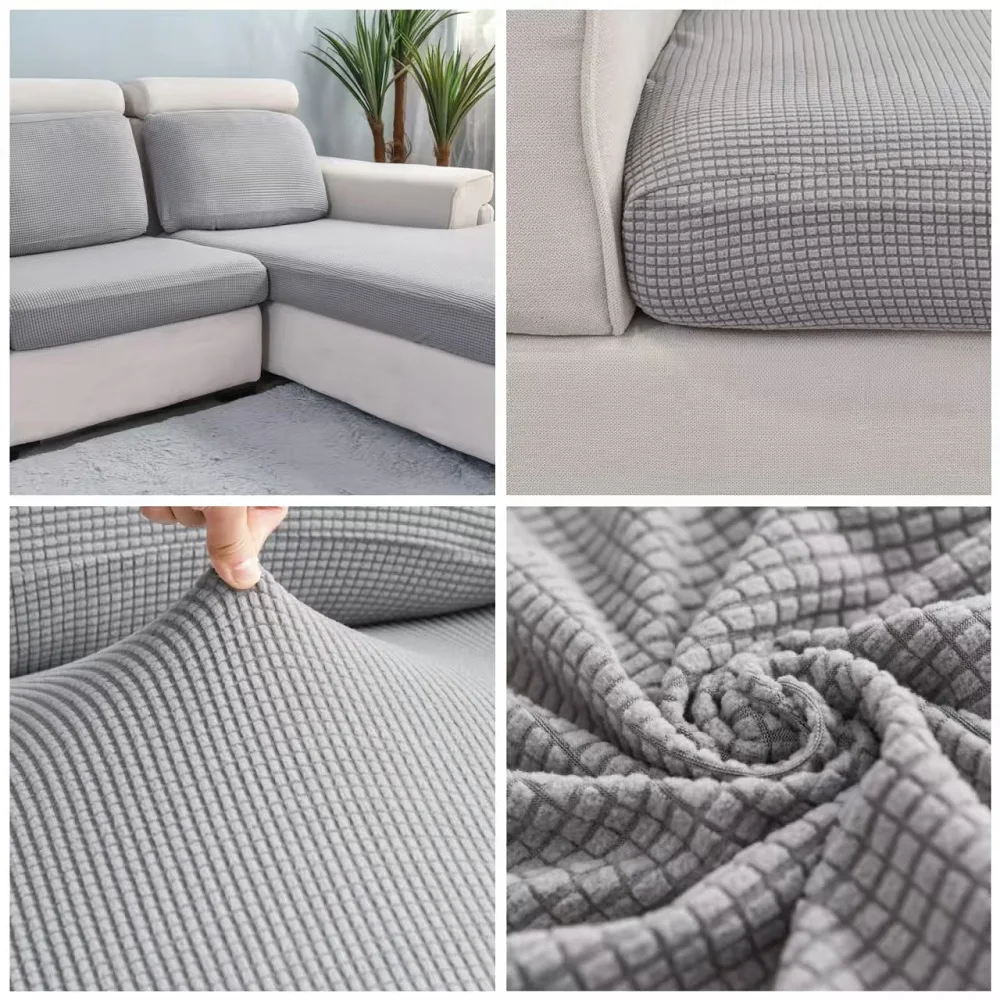Solid Color Thicken Elastic Sofa Cover Living Room Protector Kids Slipcover Couch Cover Seat Cushion Washable Removable 1pcs 3