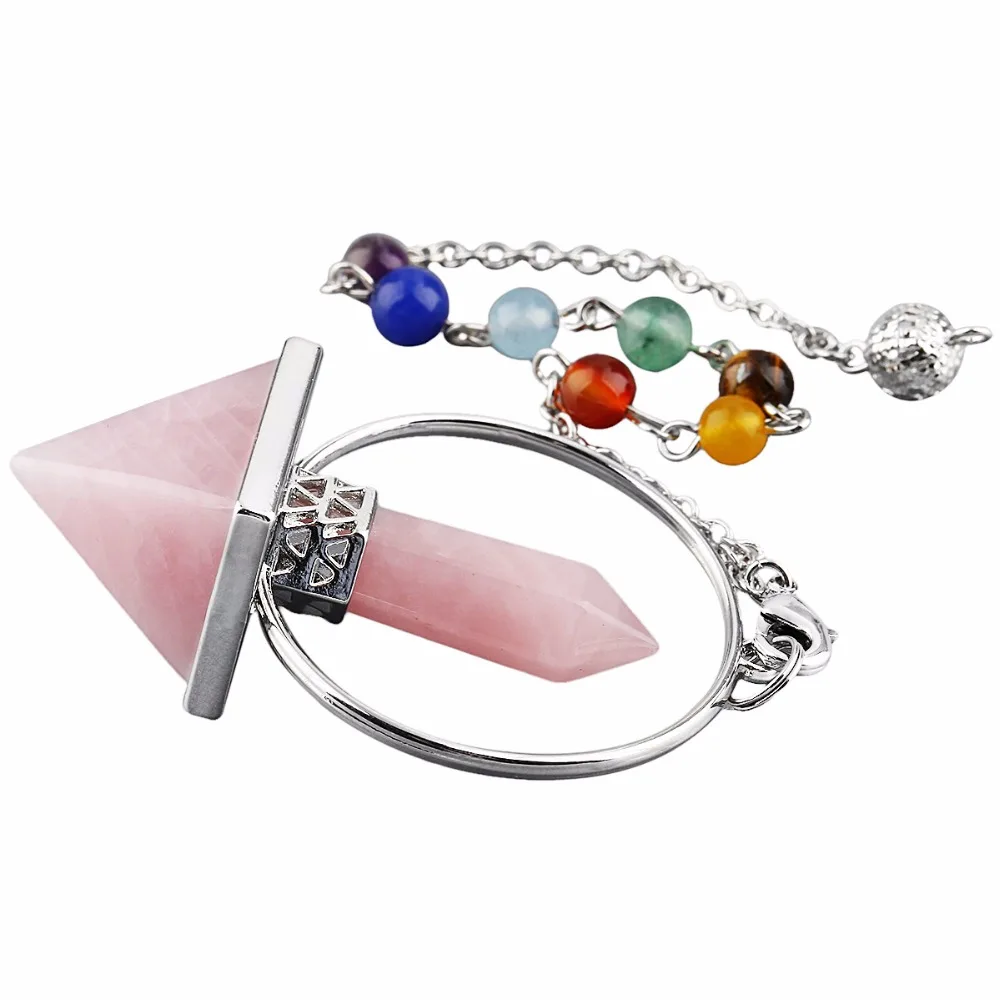 TUMBEELLUWA 7 Chakra Reiki Healing Dowsing Crystal Spiritual Point Prism Pyramid Pendulum