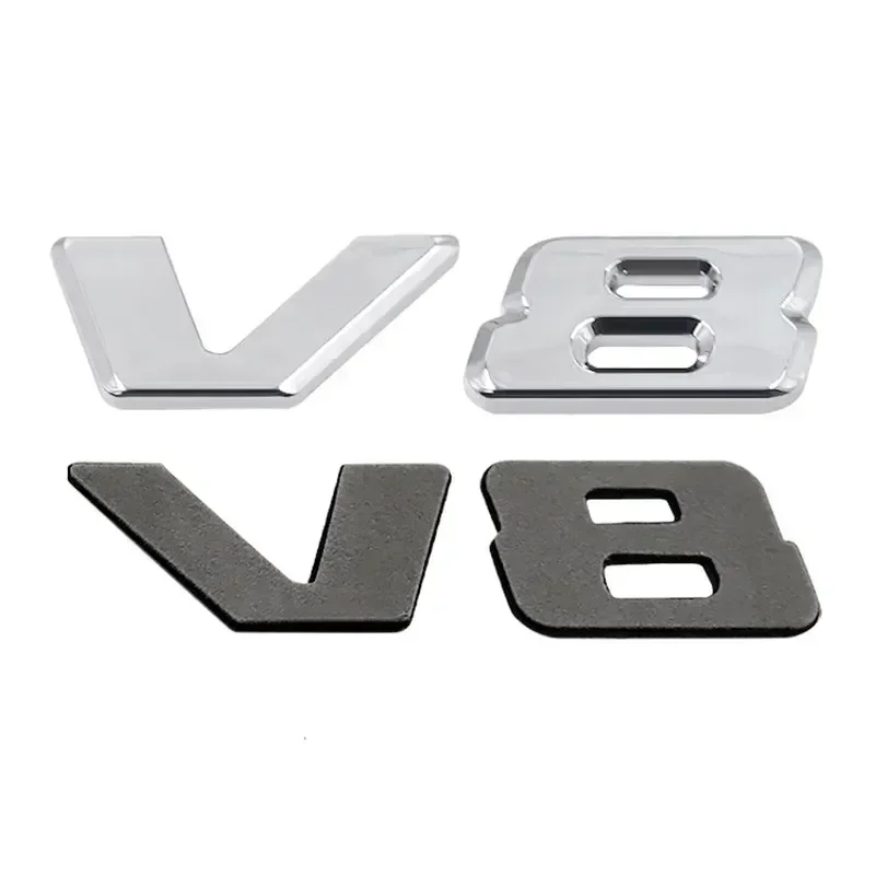3D 크롬 블랙 V8 로고 편지 자동차 펜더 엠블럼 배지 스티커 메르세데스 벤츠 AMG GL ML SL 500 220 C63 S500 V8 액세서리