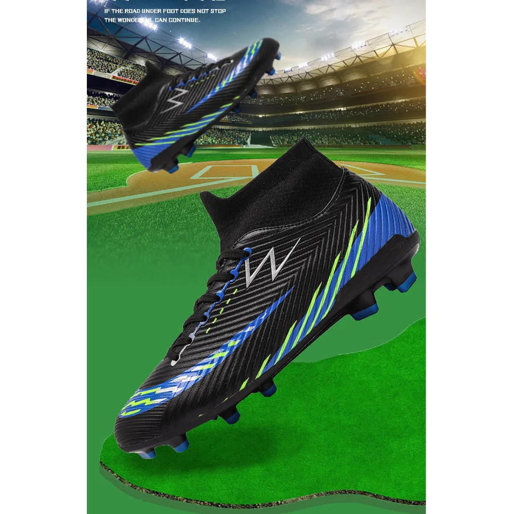 Piedini da calcio alti con unghie rotte, erba artificiale, chiodi in pelle AG, per ragazzi, ragazze, adolescenti e studenti che si allenano_voghion.com