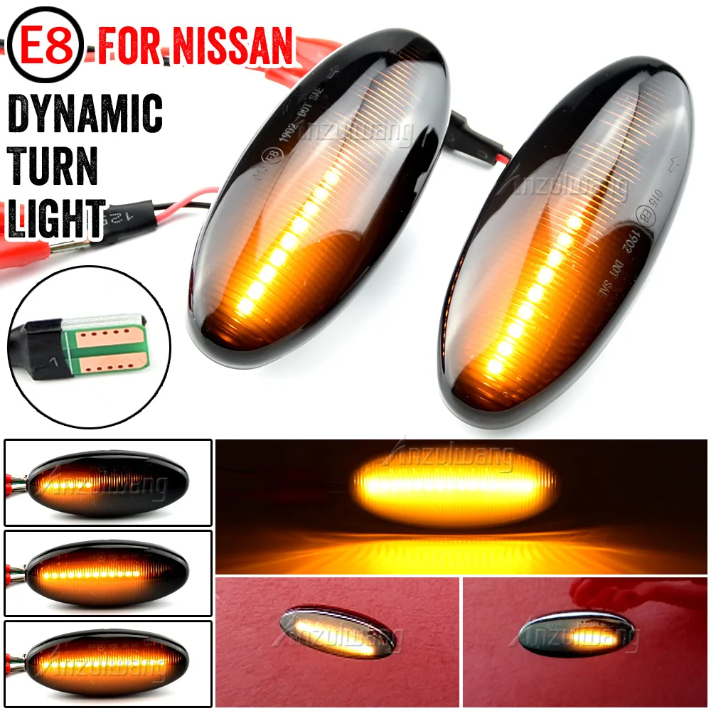 

LED Dynamic Turn Signal Light Side Marker Lamp For Nissan Navara D22 NP300 1998-05 Datsun Frontier Fiera PickUp Terrano Skystar