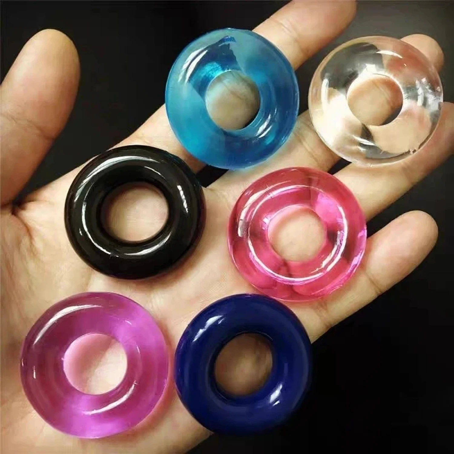 10PCS Doughnuts Rings TPE Silicone Durable Ring Adult Men Ejaculation Delay Enlargement Toys for Male Sex_voghion.com