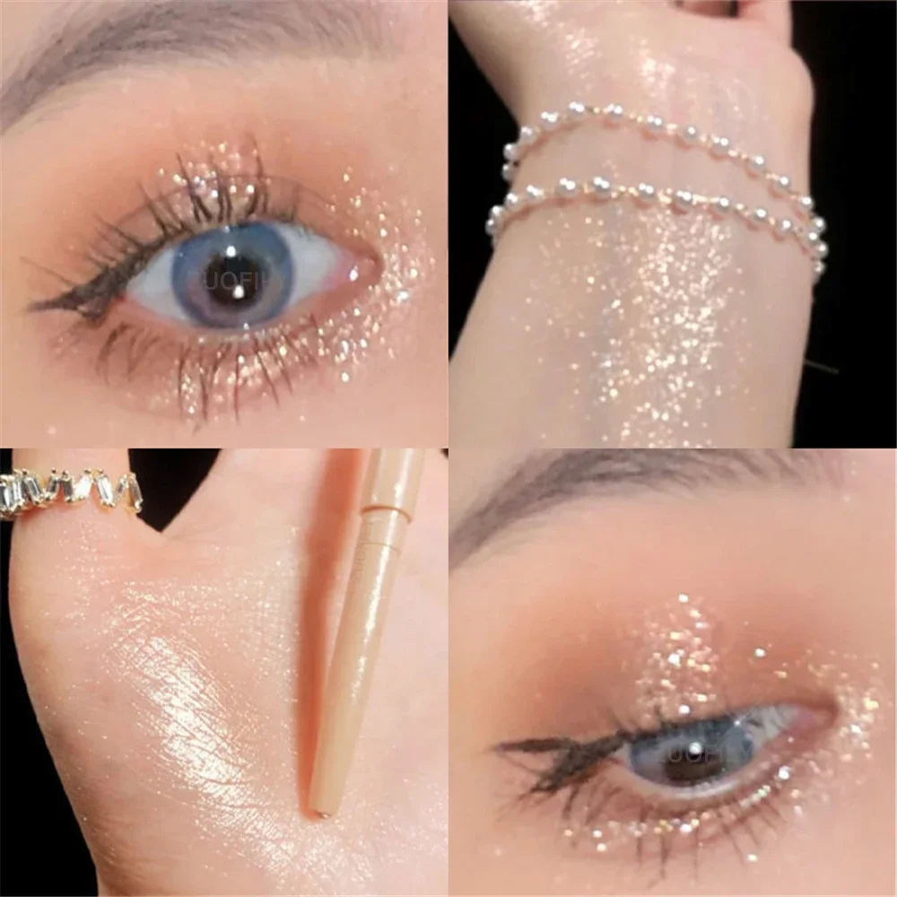 Glitter Eyeshadow Pen Pearlescent Matte Diamond Eyeliner Pen Waterproof Highlight Brighten Silkworm Makeup Pencil Shiny Eyelids Eyeshadow Pen Eyeliner Pencil Eyeshadow Pencil Makeup Pen