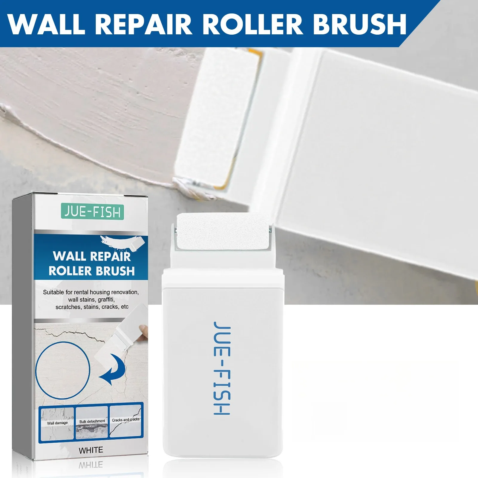 Wall paint peeling, cracks, graffiti covering, wall moisture-proof renovation, white coating