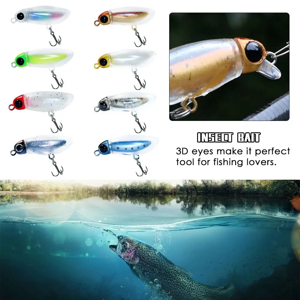 

Hot 38mm 2.7g Artificial single Hooks Floating Insects Fishing Lure Bionic Bait Crankbait Plastic Hard Crank