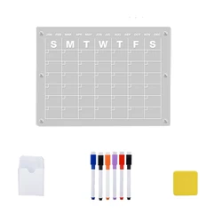 Clear Magnetic Calendar Dry Erase Fridge Calendar Board For Fridge,16X12 Inch (1 Set)