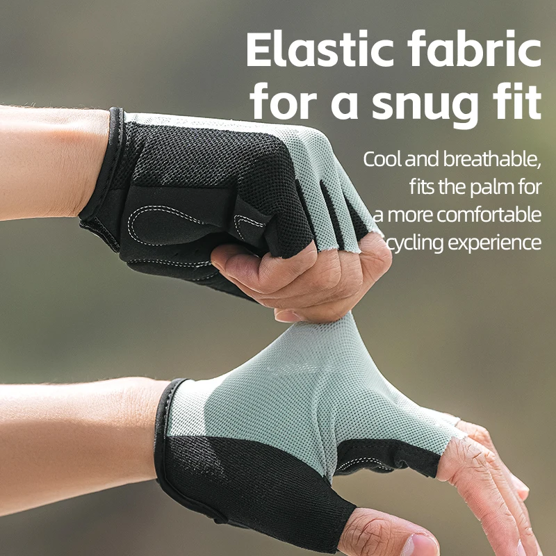 ROCKBROS Bike Gloves Half Finger Summer Breathable Anti-slip SBR Pad Shockproof MTB Road Bicycle Gloves Cycling Shorts Gloves 4