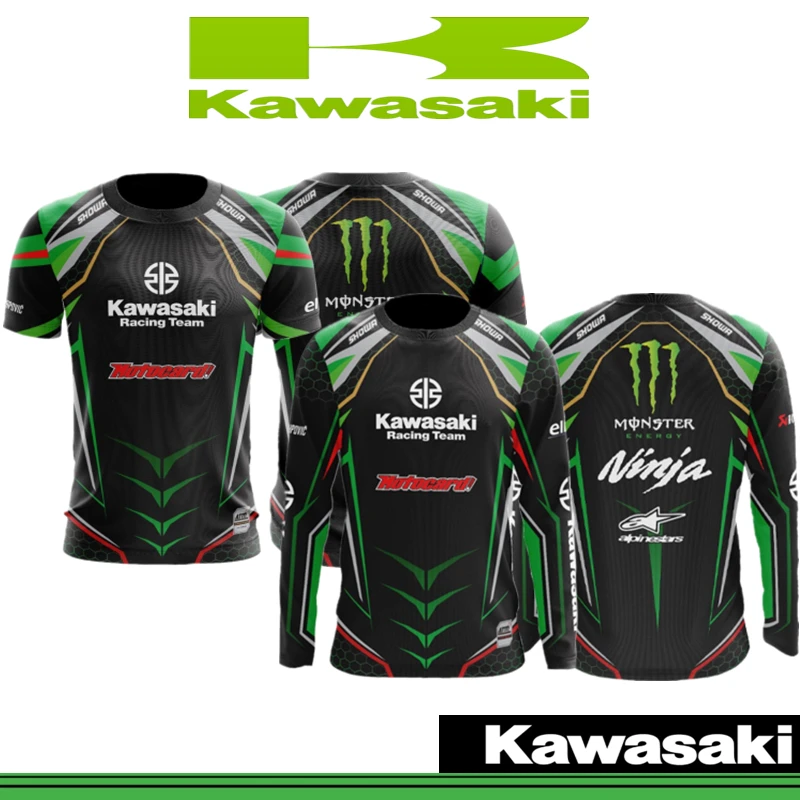Kawasaki Longsleeve motor Cycling Jersey Racing Bike Ride Motorcycle shirt Motorcycle Riding