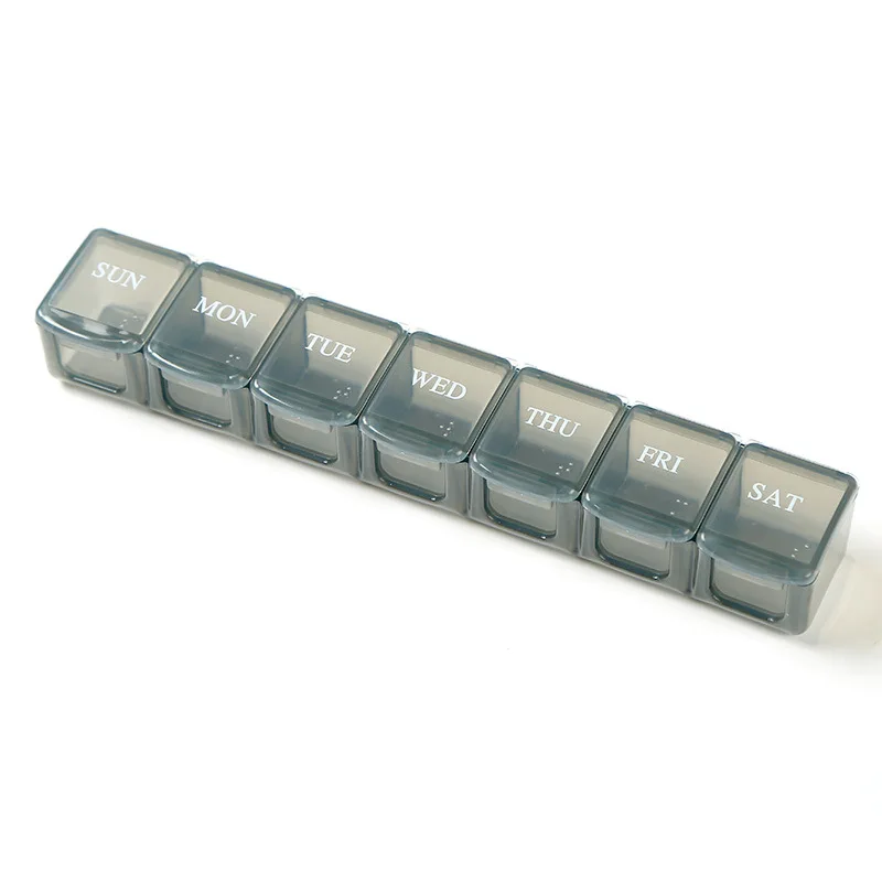Compact 7-Day Travel Pill Organizer with Storage for Medications and Supplements