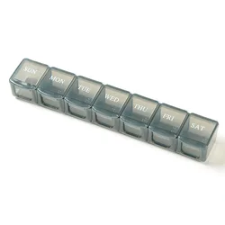 Compact 7-Day Travel Pill Organizer with Storage for Medications and Supplements (Black-22x4x3cm)