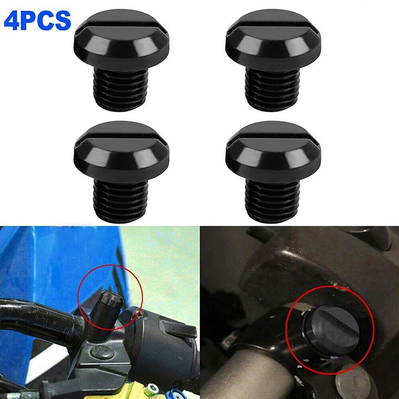 Motorcycle Mirror Plugs M10x1.25 CNC Universal Motorcycle Mirror Hole Blanking Plugs Screws Bolts Right Left Hand Thread Mirror Hole Caps