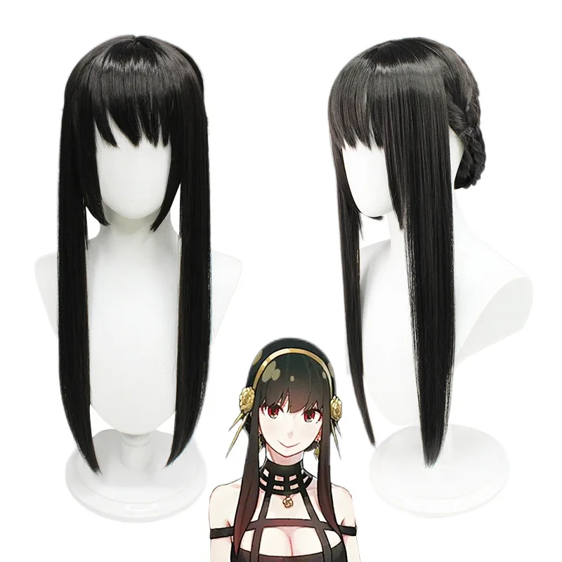 

Anime SPY×FAMILY Yor Forger Long Black Cosplay Wig Heat Resistant Synthetic SPY FAMILY Halloween Role Play Wigs Floater Guo Hair