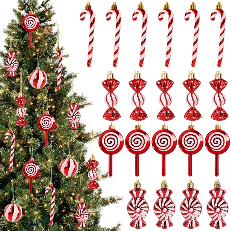 Ornement De Noël Sucette En Plastique - Pendentif Rose Pour Sapin - Longueur 21 Cm, Léger (21 G) - Décoration Intérieur/extérieur