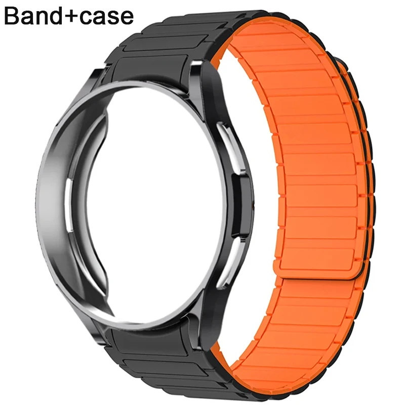 

Силиконовый магнитный ремешок + чехол из ТПУ для Samsung Galaxy Watch 6 classic, 43 мм, 47 мм, защитный ремешок для часов 6, классический браслет