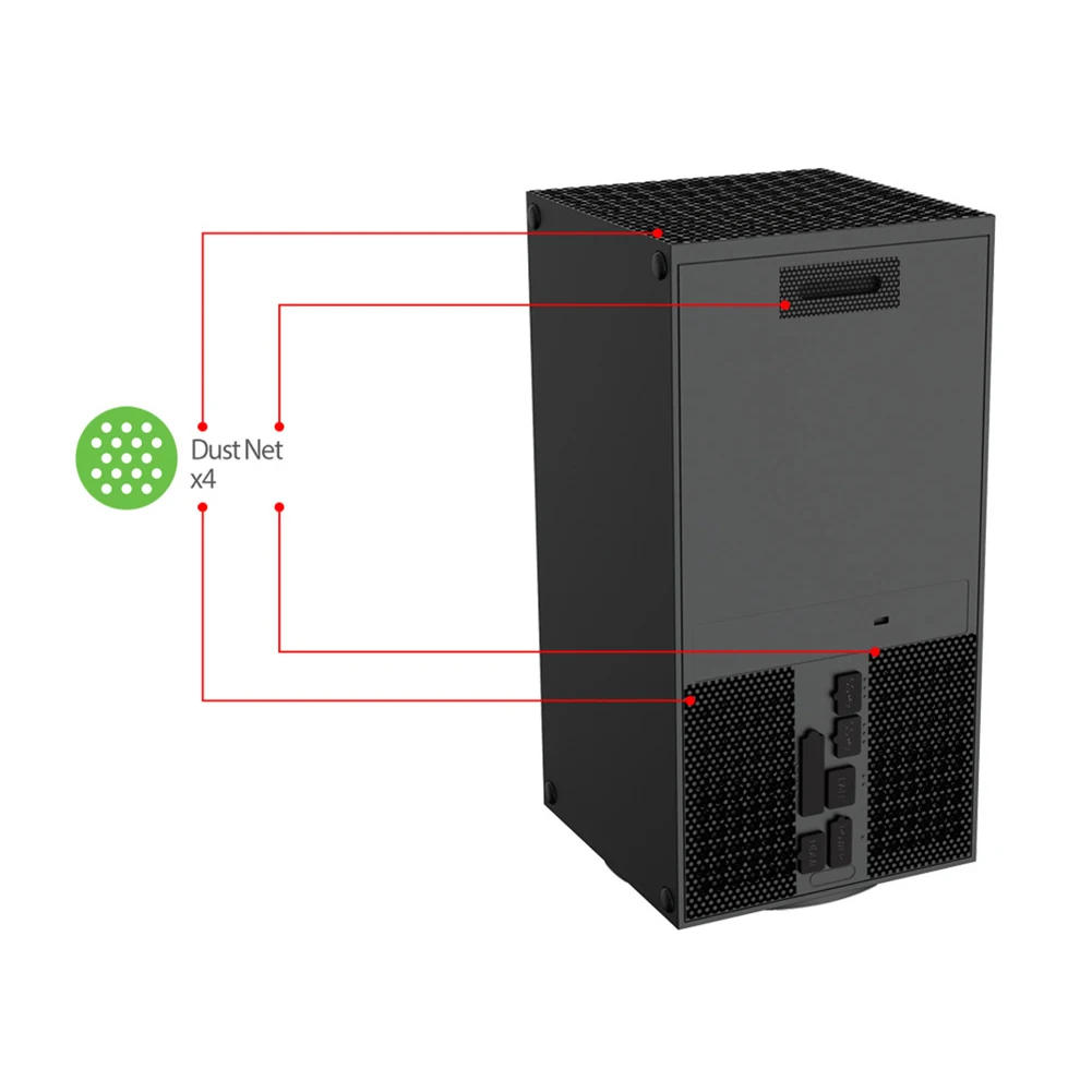 Silicone Anti-Dust Mesh with Dust Pulgs Protective Net Antidust Cover Dustproof Case Cover for Xbox Series X Game Console