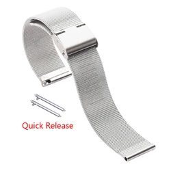 Premium 22mm Stainless Steel Bracelet Watch Band - Metal Strap Accessory for Other 22mm width (Silver)