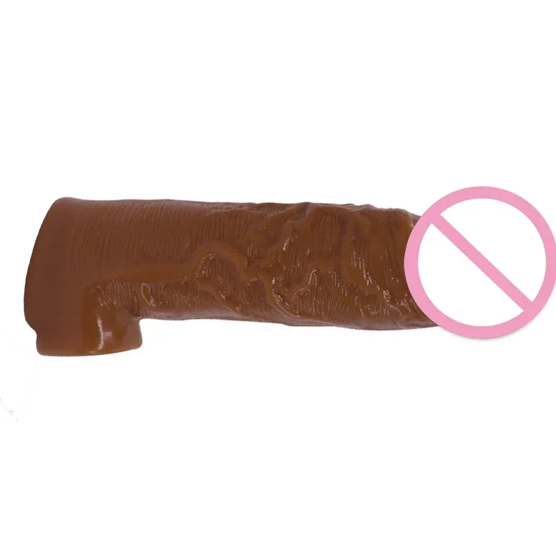 Male Penis Enlargement Condoms Thick Penis Sleeve Cock Rings Real Extender Growth XXl Cock Reusable Intimate Goods