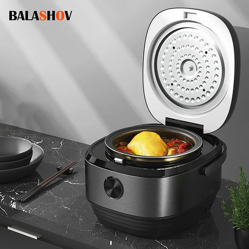 3L Electric Rice Cooker Multicooker Non-Stick Universal Cooking Machine Small Flat Cooker Appliances for The Kitchen and Home