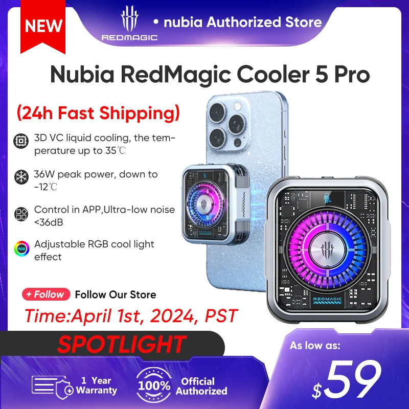 2024 Nubia Redmaic Vc Liquid Cooler 5 Pro Magnetic Phone Cooler Per Red Magic 9 Pro Iphone 15 Pro Max Radiatore Per Cellulare
