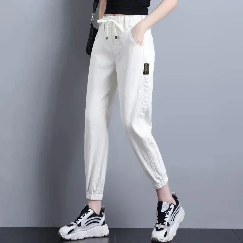 2024 Harem Pants Vintage High Waist Woman Women's Ankle Length Mom Jeans Cowboy Denim Pants jeans for women