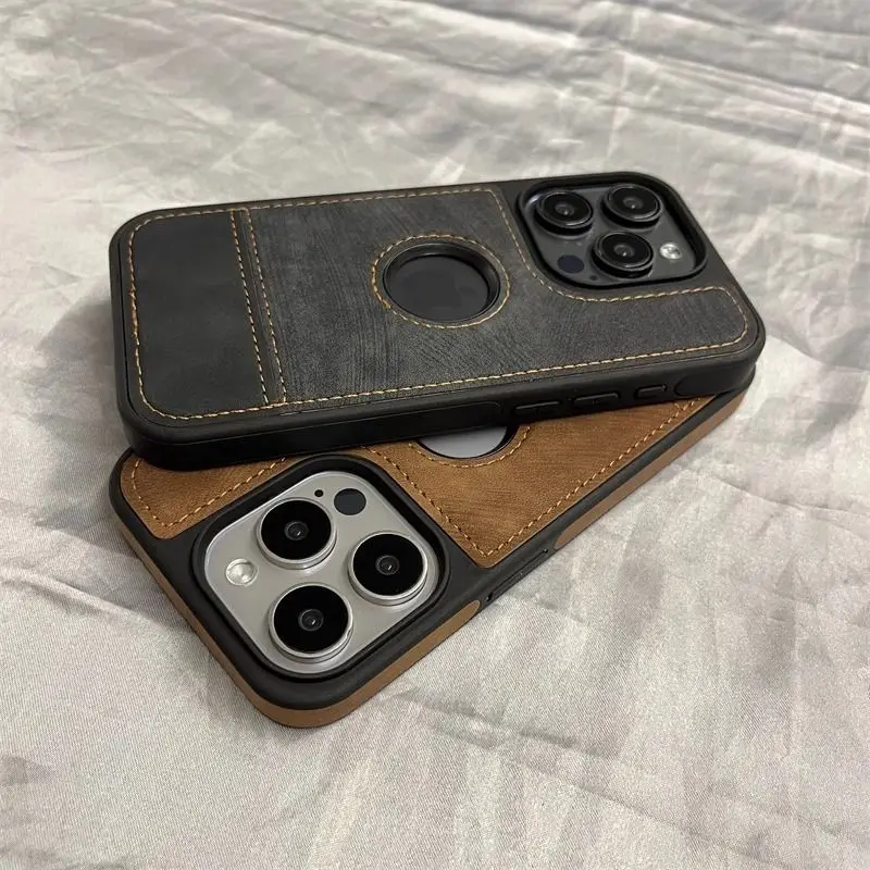 

Сращивание полых высококачественных деловых узоров из воловьей кожи iPhone15promax14 чехол для телефона все включено 15promax 14promax 13promax 12promax