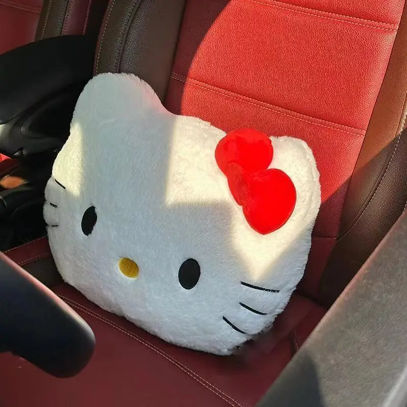 Miniso Anime KT Cat Cute Cartoon Head Plush Pillow Sofa Bedside Cushion Car Cushion Nap Pillow Best Birthday Gifts for Girl 3