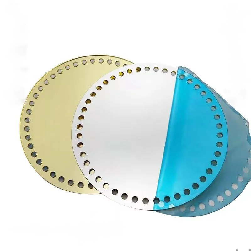 2pcs DIY Round Acrylic Board Knitted Color Single And Double Mirror Acrylic Reflector Panel Crochet Woven Bag Accessories
