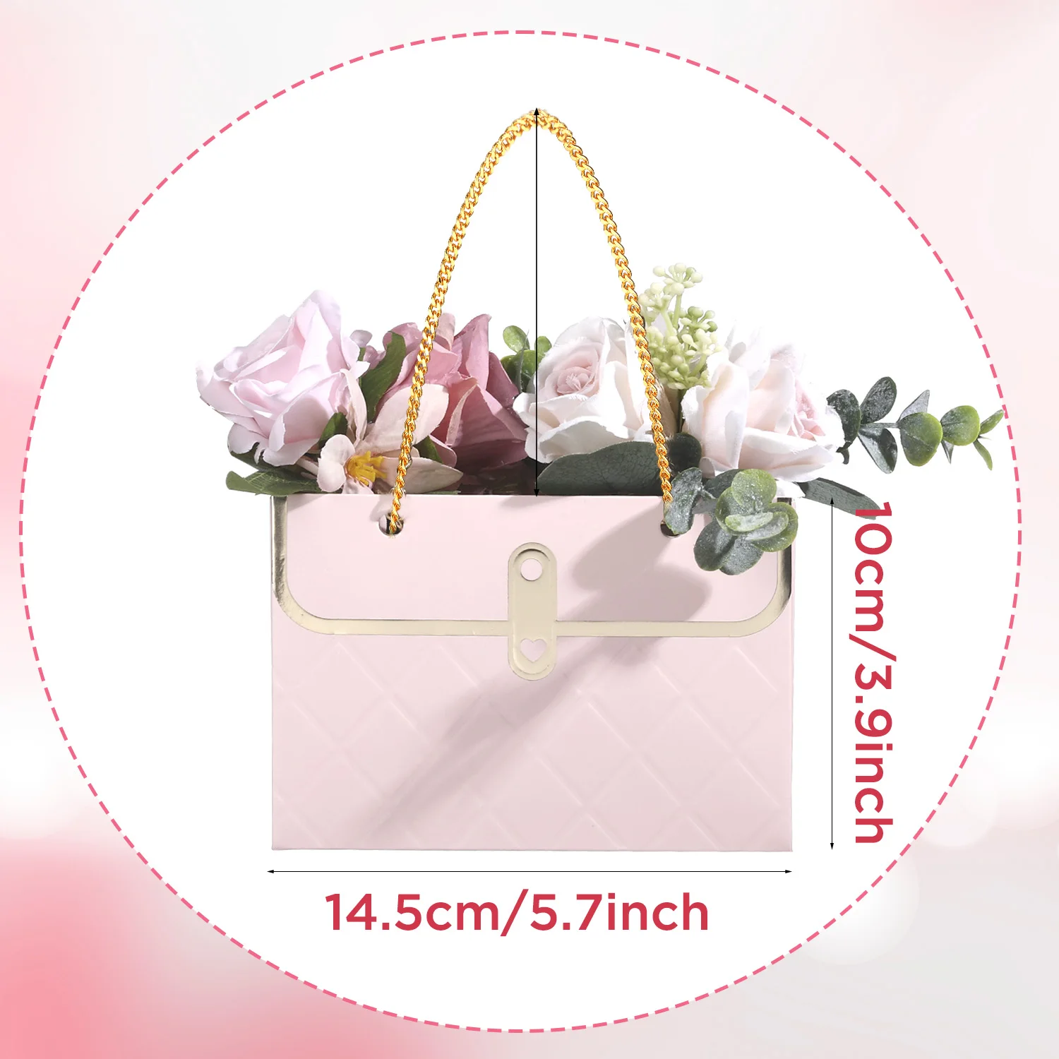 Faltbare tragbare Blumenbox aus Papier, praktische Geschenktüte, Krafthandtasche, Hochzeit, Weihnachten, Geschenkbox, Verpackung für Süßigkeiten, Kuchen, Geburtstag – Detail 10