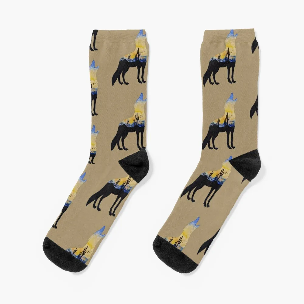 Coyote Sunset Socks funny gift Heating sock Socks Ladies Men's kanji camo love peace happiness jungle socks socks winter socks ladies