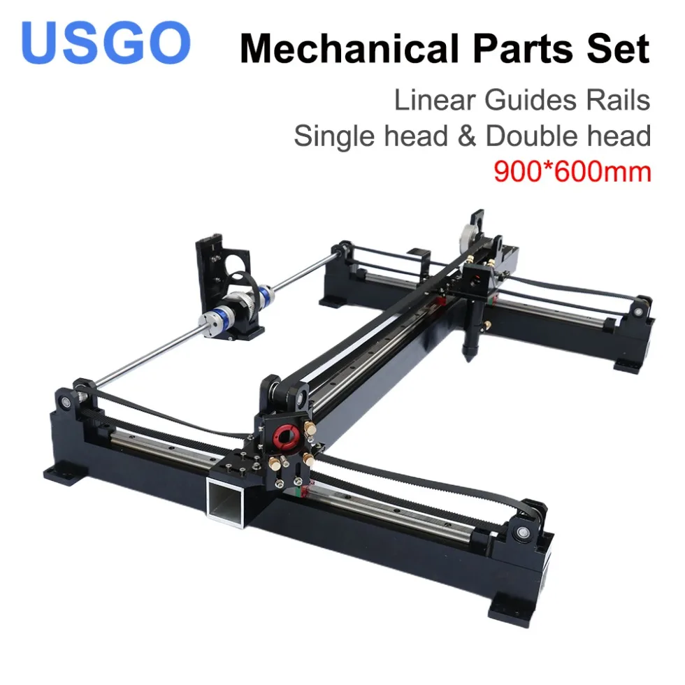 Usgo Guide Lineari Meccaniche Rotaie 900*600Mm Set Di Parti 9060 Kit Laser A Doppia Testa Singola Pezzi Di Ricambio Macchina Laser Co2 Fai Da Te