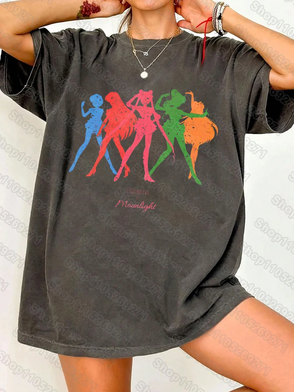 Retro 90s Sailor Moon Graphic Cotton Streetwear Tee