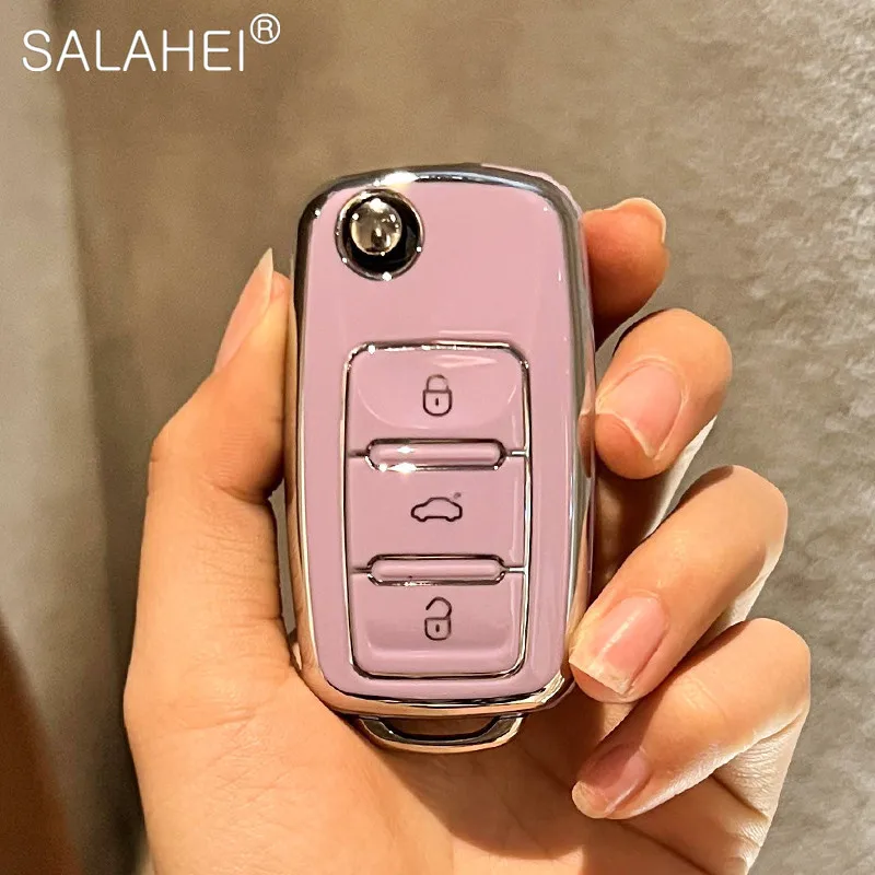 Key Case Cover TPU Car Remote For Volkswagen VW Polo Golf Passat Tiguan Beetle Caddy T5 Up Eos Skoda Octavia Seat Leon Altea