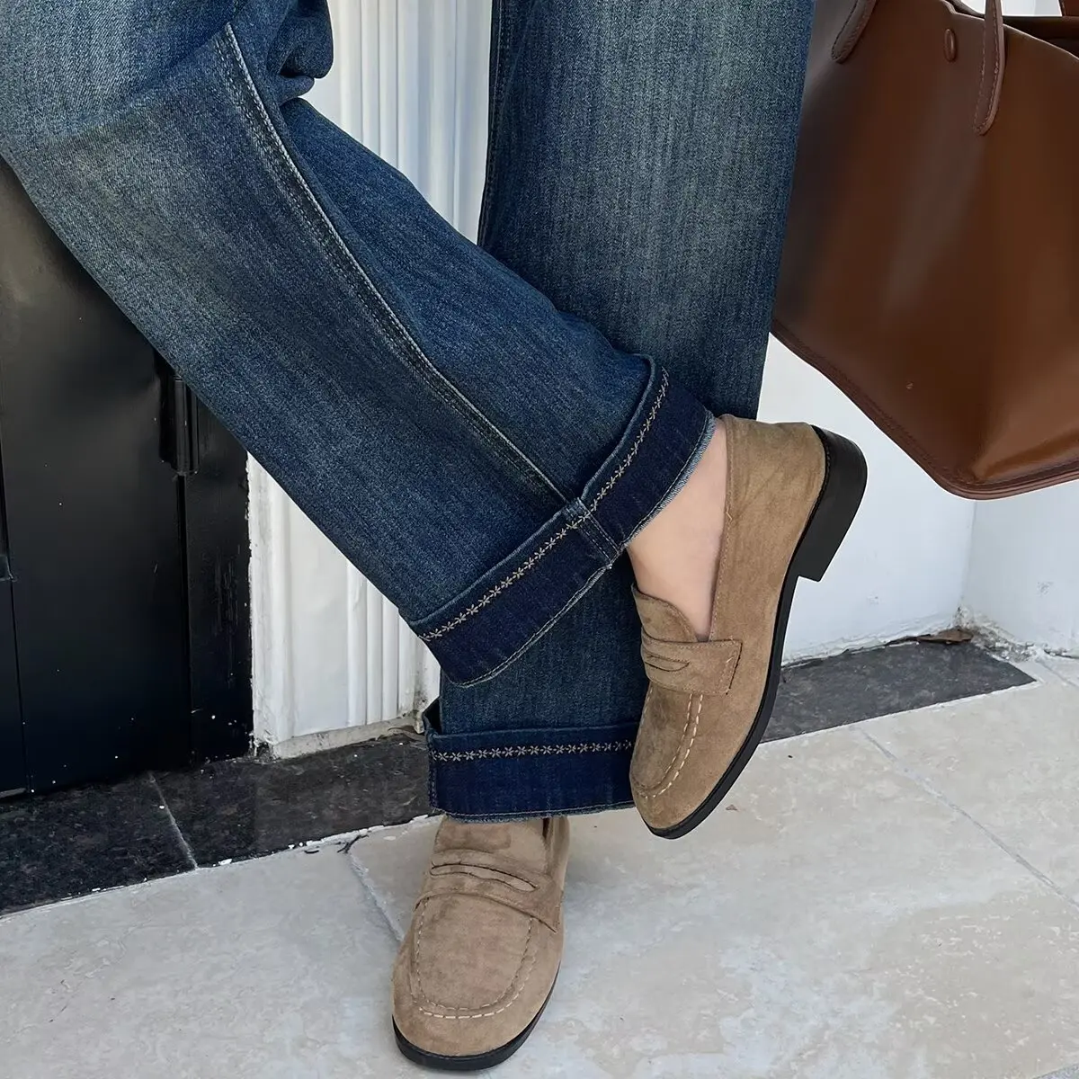 XXXXXL Fashion Plus Size Women's Jeans Autumn Of 2025 New Simple Cuffs Embroidery Denim Straight Leg Long Pants 8660