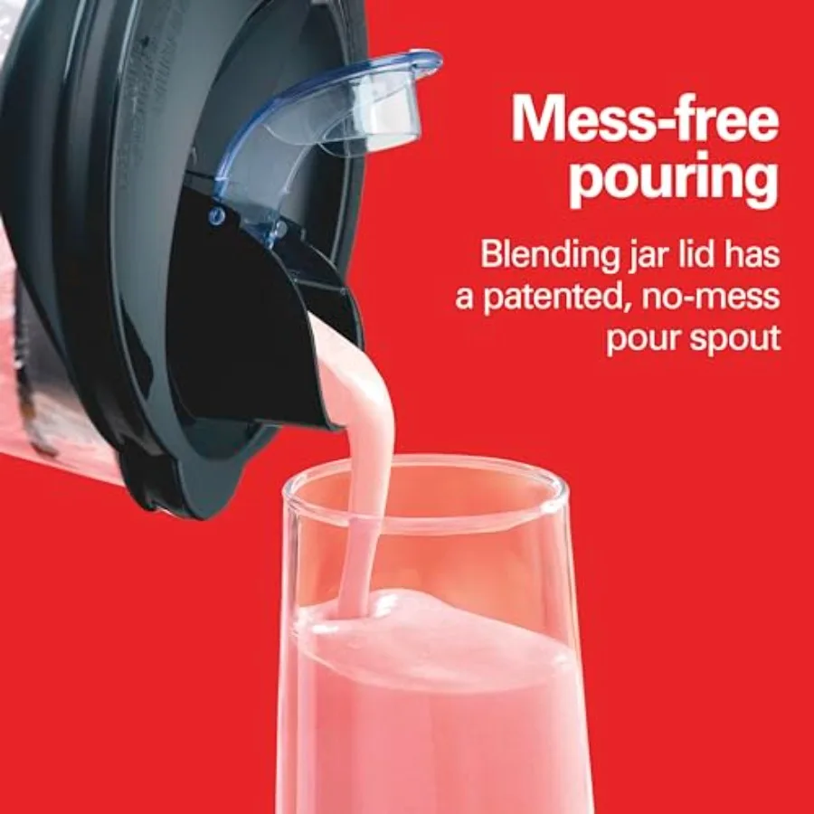 Hamilton Beach Power Elite Blender for Smoothies with 3-Cup Vegetable Chopper Mini Food Processor 40oz Glass Jar 12 Functions f