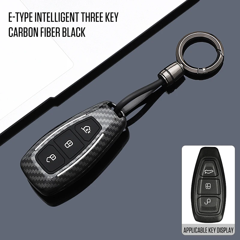 Premium Car Smart Key Protective Cover with Keychain Attachment