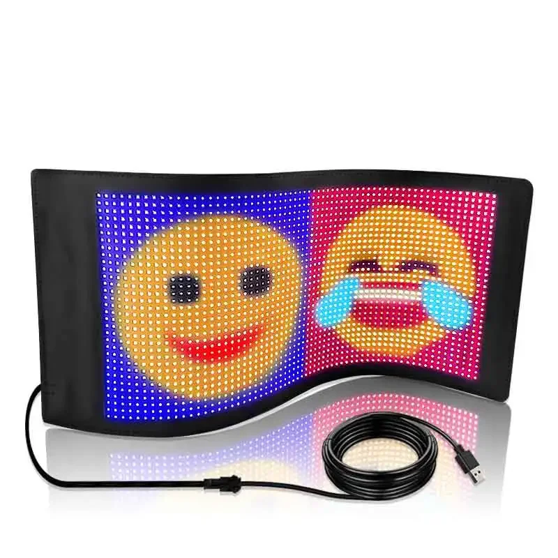 Led Car Display App Programmable Car LED Light Panel Digital Advertising Flexible Board Scrolling Bright  Sign Wireless Smart flexible led panel digital message moving soft led sign board rgb text matrix module screen advertising running led car display