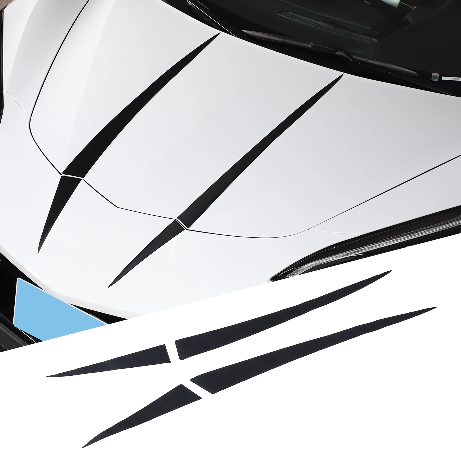 

For Chevrolet Corvette C8 Stingray Z51 Z06 2020-2023 PVC Car Front Engine Hood Trim Stickers Pull flower film Car Accessories