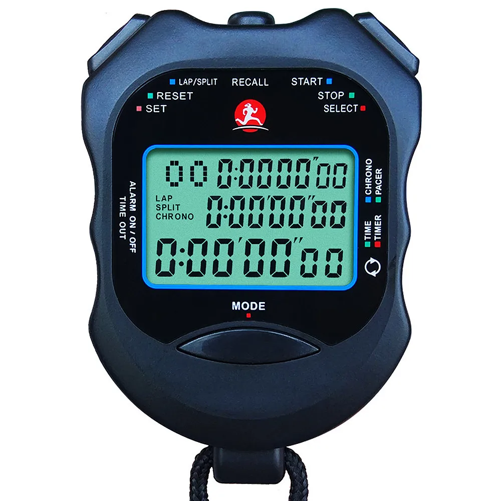 120 Memories Electronic Stopwatch Professional Sports Countdown Timber Metronome Clock Alarm Calendar Multi-function Stopwatch 2