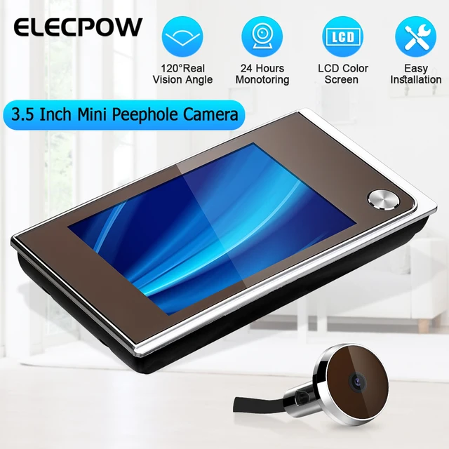 Elecpow 3.5 Inch Peephole Doorbell Camera 120° HD LCD Digital Door Viewer Outdoor Monitor Smart Home Cat Eye Visual Door Bell